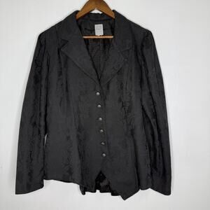 Wah Maker Jacket Womens Large Black Victorian Western Steampunk Brocade USA Goth